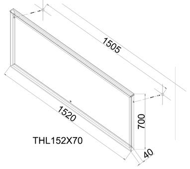 THEKLA 150 zrkadlo s LED osvetlením (teplá/studená)